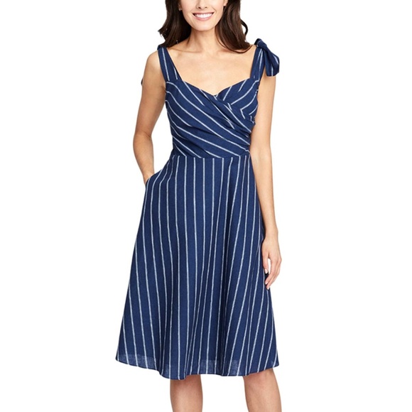 RACHEL Rachel Roy Dresses & Skirts - NWOT Rachel Roy Navy Stripe Tie Strap Dress - 18W